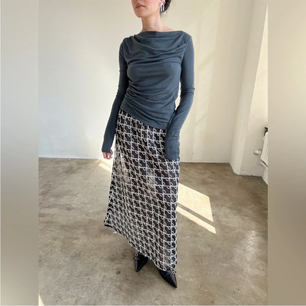 Lisa Says Gah Molly Maxi Skirt in Bows